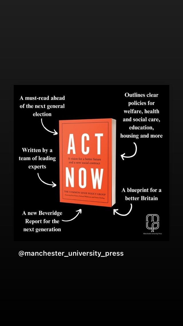 The cover of the book 'Act Now' by the Common Sense Policy Group